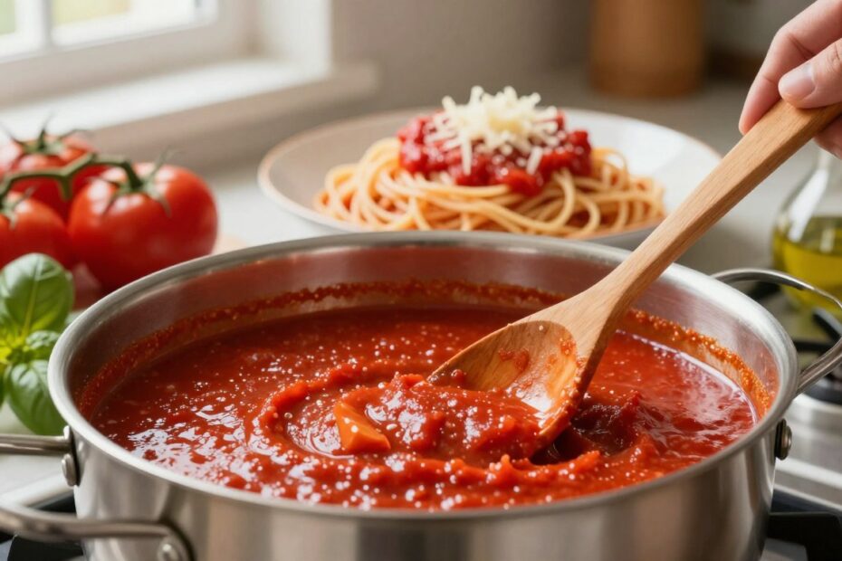 Jak zagęścić sos pomidorowy do spaghetti
